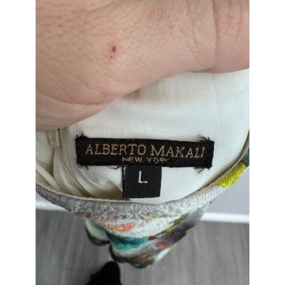 Alberto Makali halter tie shorts romper sparkle floral jewel tone glam size L - Picture 7 of 7